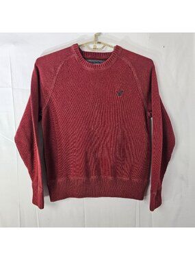 American Eagle Outfitters Sweater Mens M Red Crew Neck Long Sleeve Pullover